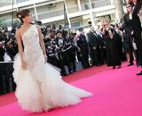 Eva Longoria in white dress at Kung Fu Panda Premiere during the 61st International Cannes Film Festival, Cannes